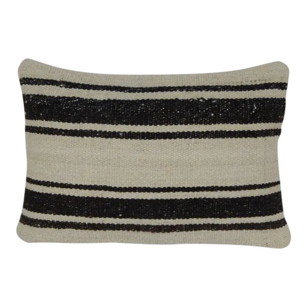 Hand Woven Kilim Pillow, Bench Cushion Cover Hand Knotted 14'' X 20'' For Sale