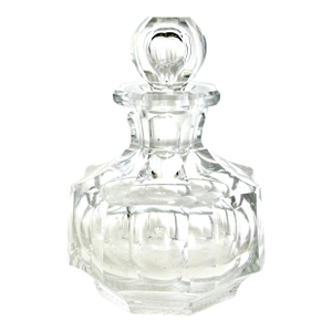 Art Deco Heavy Cut Crystal Perfume Bottle