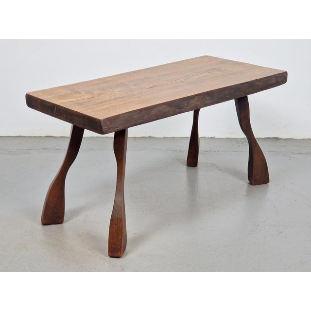 Brown Brutalist Oak Tree Trunk Side Table, 1960s For Sale - Image 8 of 12