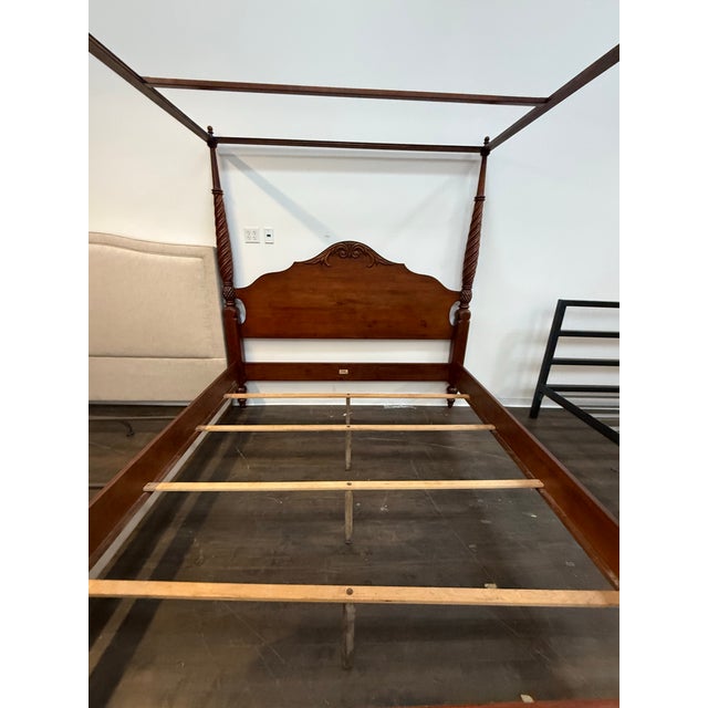 Traditional Eastern King Size Ethan Allen British Classics Montego Canopy Bed Frame For Sale - Image 3 of 12