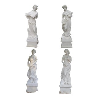 Italian Artist, The Four Seasons, 19th Century, Carrara Marble, Set of 4 For Sale