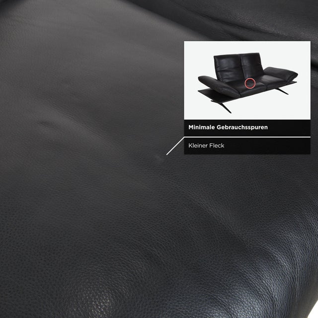 Francis Leather Two-Seater Black Manual Function Sofa from Koinor For Sale - Image 14 of 18
