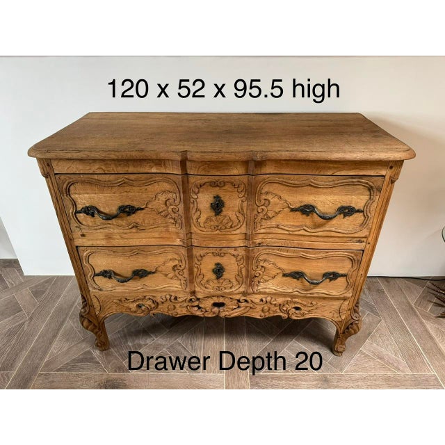 French Bleached Oak Chest of Drawers, 1860 For Sale - Image 3 of 12