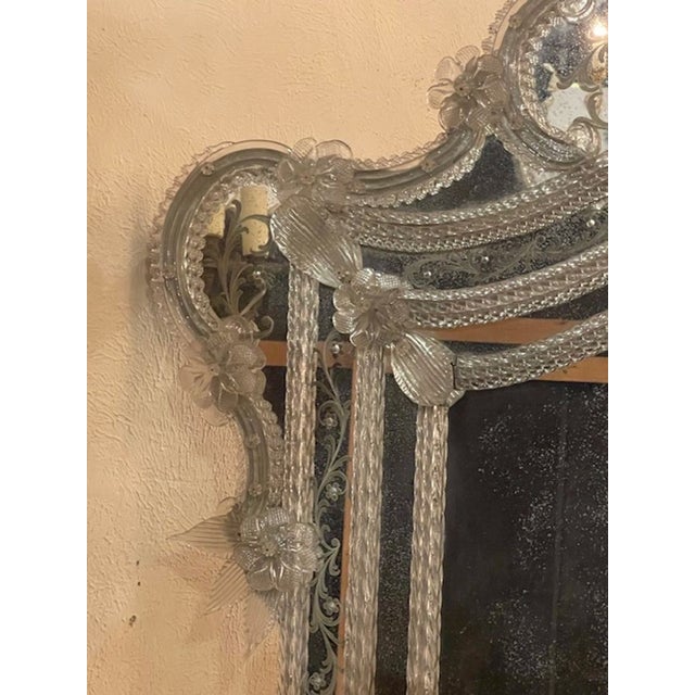 Antique Venetian Etched Glass Mirror For Sale In Dallas - Image 6 of 9