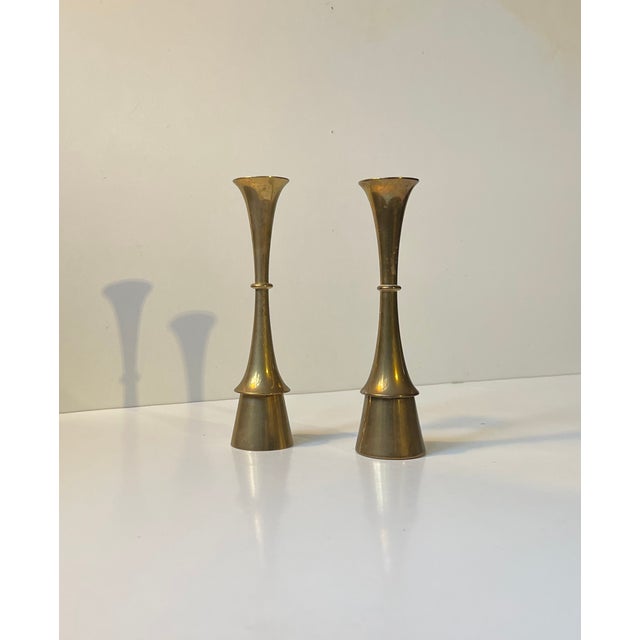 Metal Vintage Candleholders in Brass by Jens Harald Quistgaard, 1960s, Set of 2 For Sale - Image 7 of 7