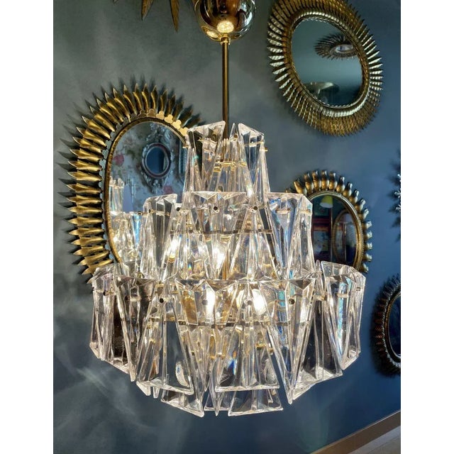 Kinkeldey Triangular Crystal Lamp from Kinkeldey For Sale - Image 4 of 14