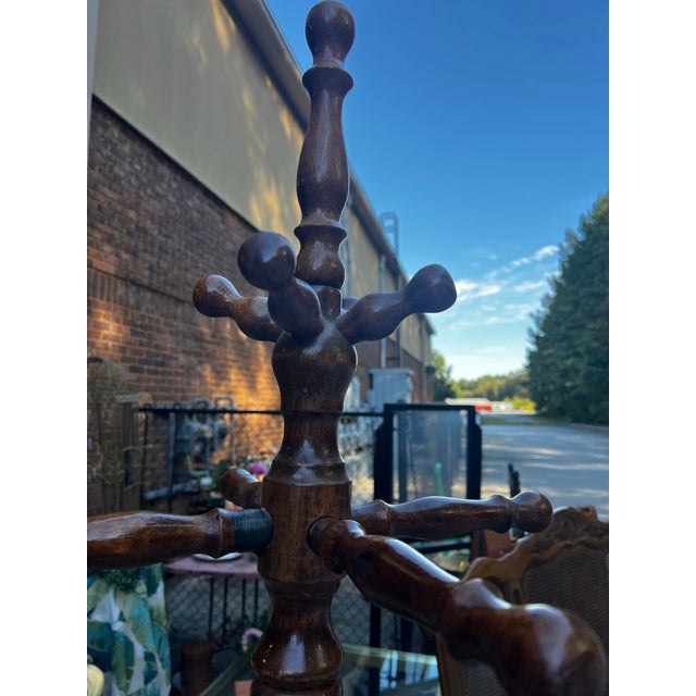 Up for consideration is a beautiful vintage wooden hand carved detailed coat rack. This would look lovely in your home,...
