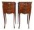 19th Century French Bedside Tables in Fruitwood with Siena Marble Tops, 1880s For Sale