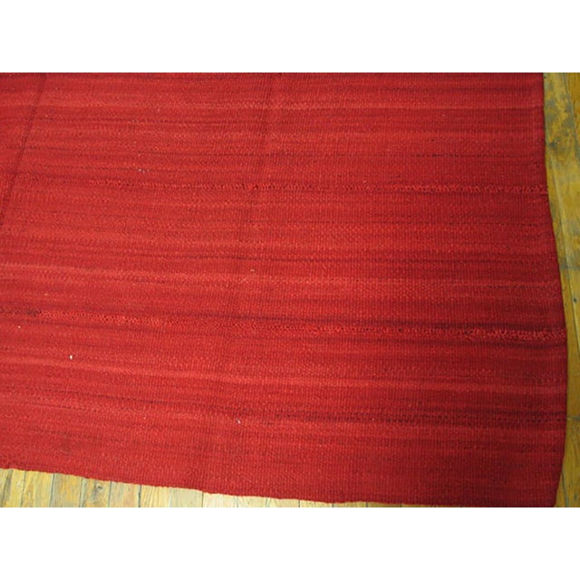 Persian 1940s Red Stripe Kilim Antique n.w. Persian Flat-Weave Rug 7'8" X 9' Wool Carpet For Sale - Image 3 of 5