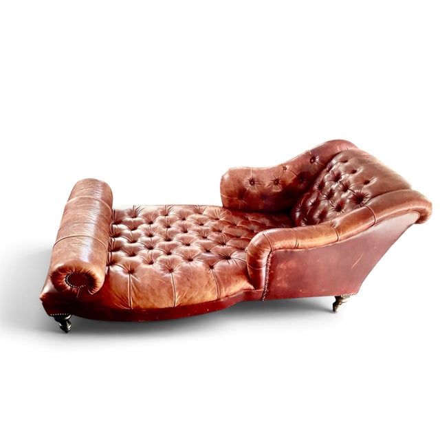 2010s George Smith Aspinall Leather Chaise For Sale - Image 5 of 9
