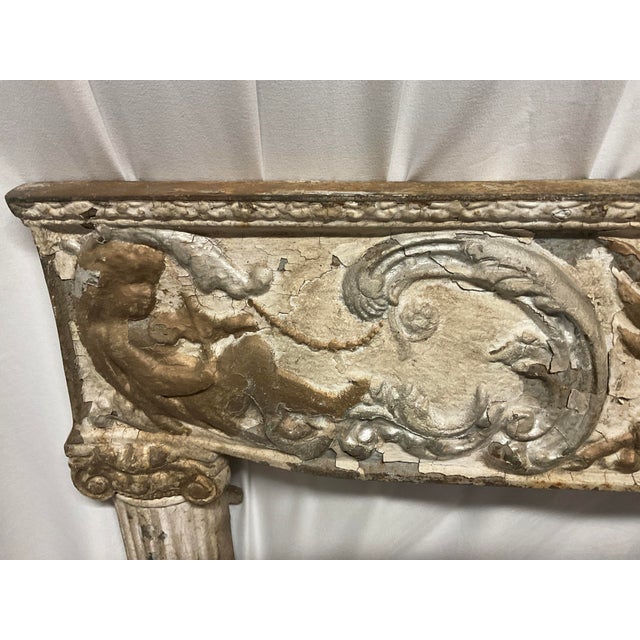 A Victorian Cast Iron Fireplace Surround With Cherubs in Relief. For Sale - Image 9 of 12