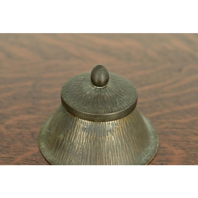 Roycroft Arts & Crafts Brass Over Copper Inkwell, Circa 1920s For Sale In South Bend - Image 6 of 11