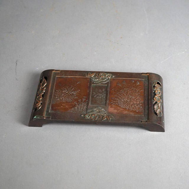 Antique Aesthetic Movement Mixed Metal Desk Organizer 1870 For Sale - Image 12 of 12