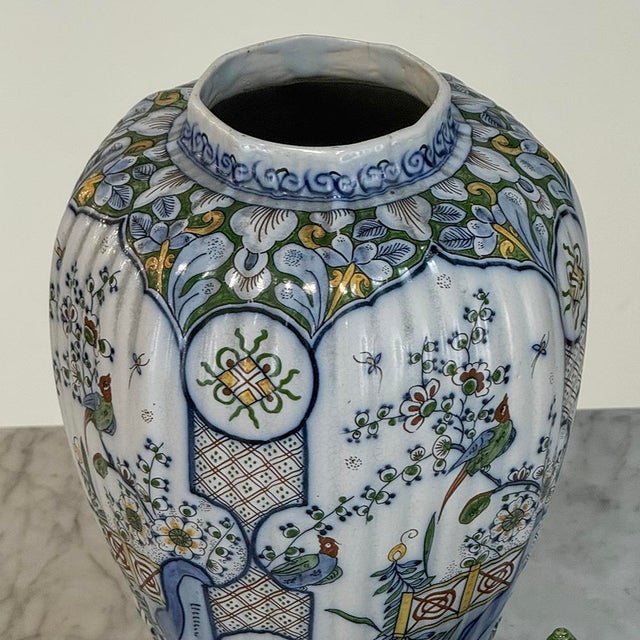 Set of Three Antique Boch Frères Keramis Hand-Painted Lidded Vases For Sale - Image 9 of 18