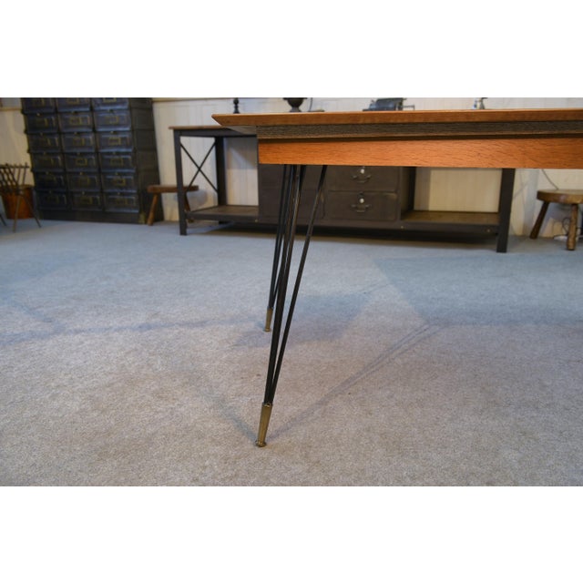 1960s Italian Oak Table with Cast Iron and Bronze Legs, 1960s For Sale - Image 5 of 13