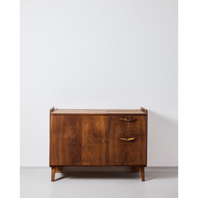 Restored Walnut Commode from Tatra Nabytok, 1950s For Sale - Image 6 of 8