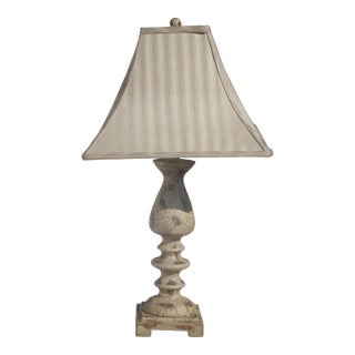 Vintage French Country Table Lamp W Crackle Finish For Sale