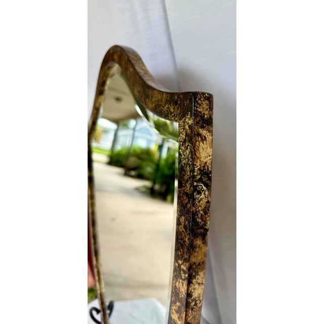 Vintage Hepplewhite Wall Mirror in Faux Tortoiseshell Finish - Newly Painted For Sale In Mobile - Image 6 of 7