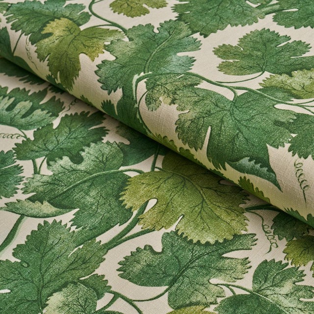 Schumacher Schumacher Edinburgh Vine Fabric In Forest For Sale - Image 4 of 5