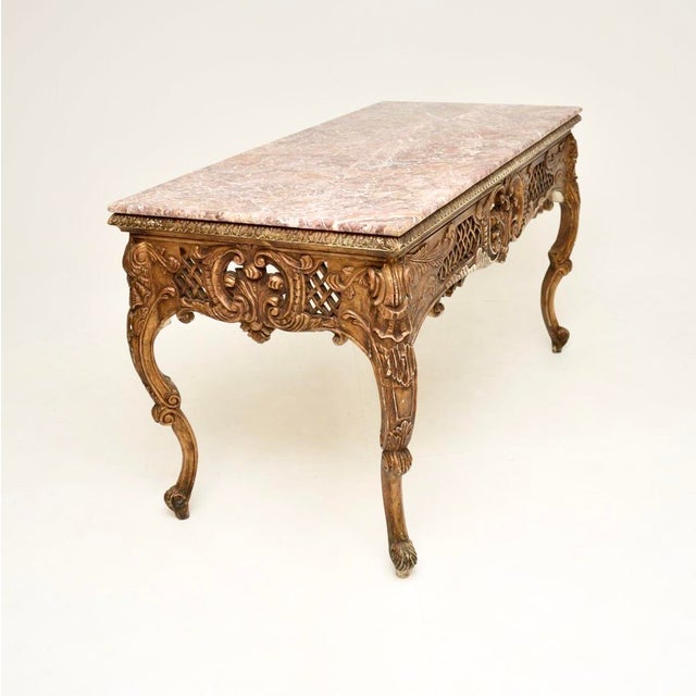 Late 19th Century Vintage French Console Table with Marble Top, 1890s For Sale - Image 5 of 16