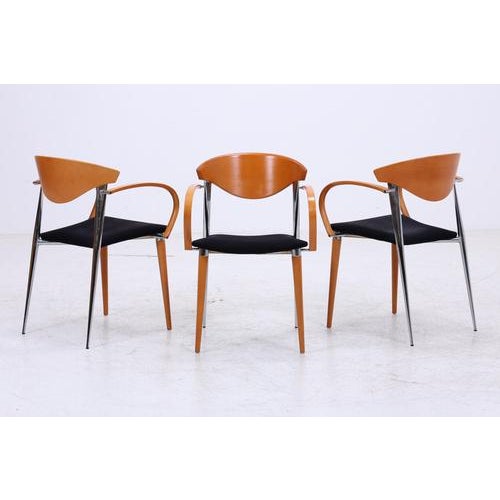 Vintage Spanish Chairs by Paco Capdell, 1980s Chair, Set of 3 For Sale - Image 3 of 18