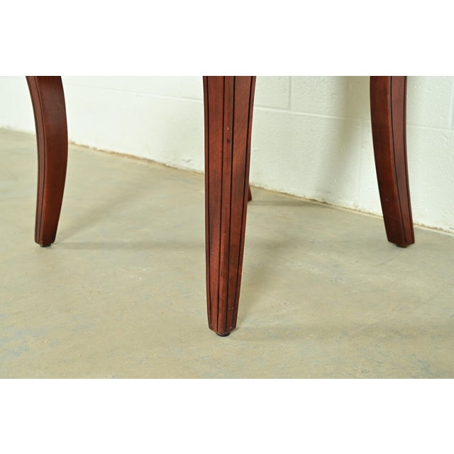 Baker Furniture Style Regency Carved Mahogany Side Chairs or Dining Chairs, Pair For Sale - Image 10 of 14