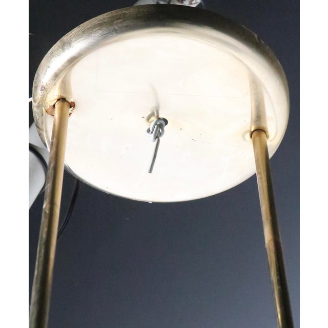 1980s Art Deco Revival Hollywood Regency Style Saucer Halogen Chandelier For Sale - Image 11 of 16