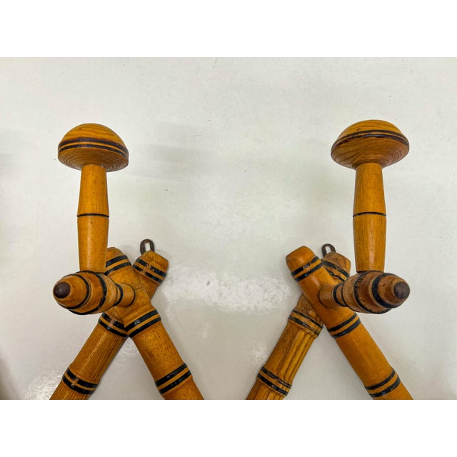 1920s French Faux Bamboo Harmonica Wall Mounted Coat Rack, 1920s For Sale - Image 5 of 8