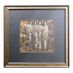 "Untitled" Mixed Media With Oil Acrylic Painting by Irina Russkol, Hand Signed & Framed