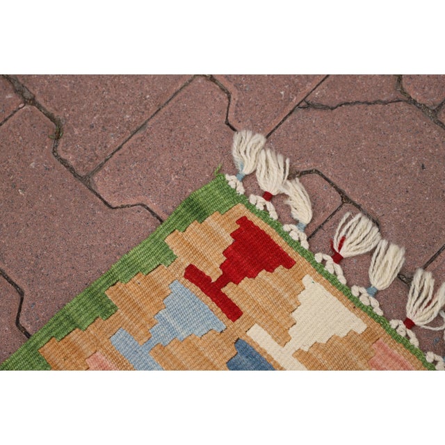Textile 1970s Southwestern Style Geometric Design Handmade Oushak Accent Rug For Sale - Image 7 of 9