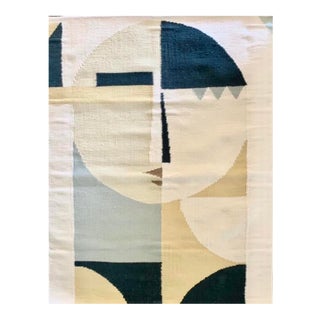 Abstract Geometric Wool Textile Art Rug For Sale