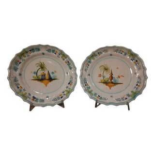 Plates from Cantagalli, 1880s-1920s, Set of 2 For Sale