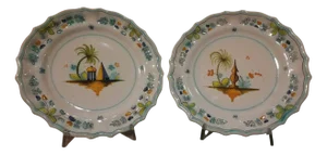Plates from Cantagalli, 1880s-1920s, Set of 2