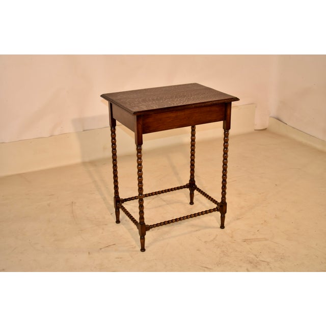 English Edwardian Oak Side Table From England, Circa 1900 For Sale - Image 3 of 10
