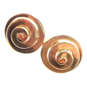 Vintage BULGARI BULGARI 18k Yellow Gold Swirl Earrings