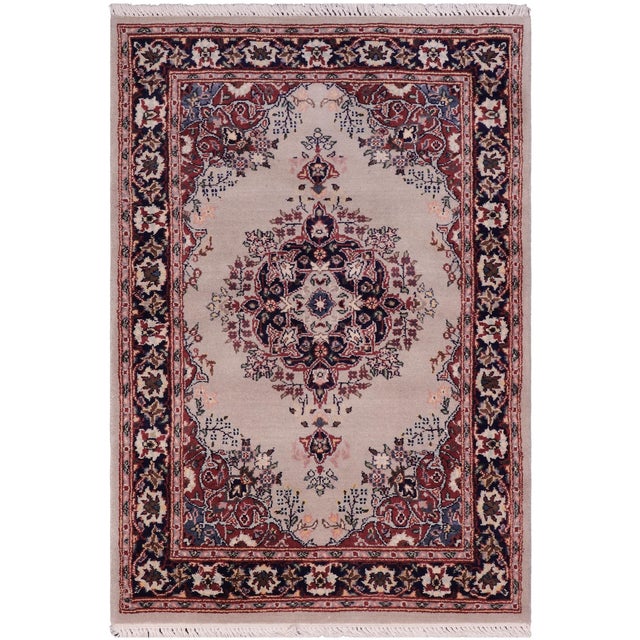 Medallion 1990's Pak-Persian Gray/Blue Wool Rug - 2'1'' X 3'0'' For Sale - Image 9 of 9
