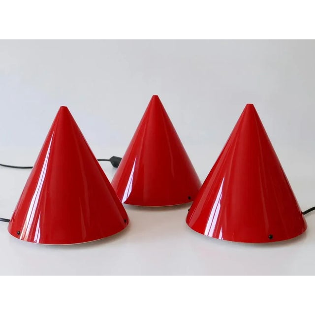Contemporary Acrylic Table Lamps or Cone Sconces by Verner Panton for Poly Thema, Set of 3 For Sale - Image 3 of 18