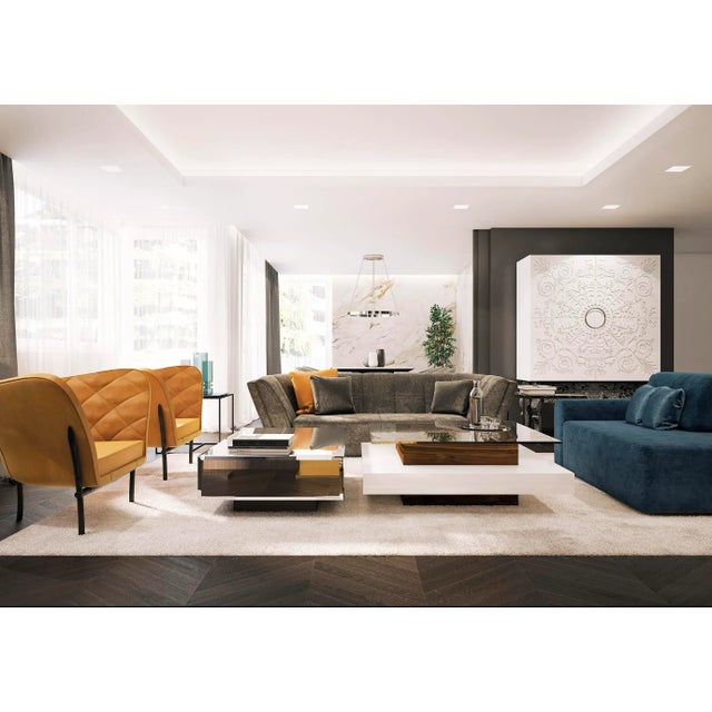 White Crystal and Wood Coffee Table by Jacobo Ventura for CA Spanish Handicraft For Sale - Image 6 of 7