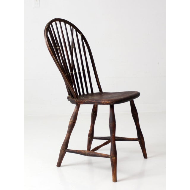 Antique 19th Century Brace Back Windsor Chair For Sale - Image 11 of 17