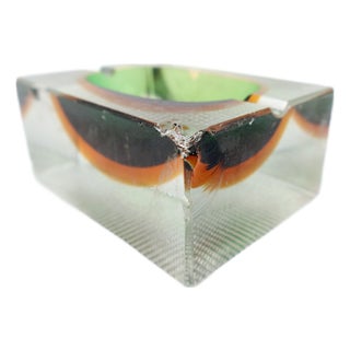 Sommerso Murano Glass Ashtray by Flavio Poli for Seguso, Italy, 1960s For Sale