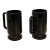 Mid-Century Black Glass Mugs- Set of 2 For Sale