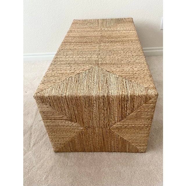 Pottery Barn Malibu Rectangular Seagrass Woven Coffee Table Excellent Mint Condition For Sale In Denver - Image 6 of 15