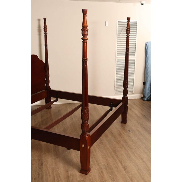 Councill Furniture Councill King Size Mahogany Poster Bed Frame For Sale - Image 4 of 18