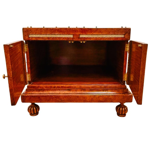 English Maitland-Smith British Colonial Style Woven Rattan & Leather Coffee Table Chest For Sale - Image 3 of 14