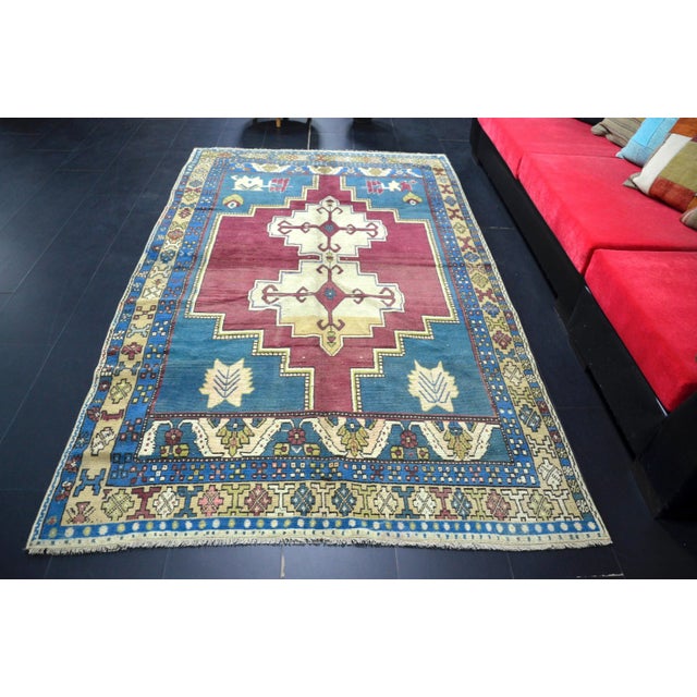 Traditional 1960s Traditional Turkish Wool Rug For Sale - Image 3 of 11