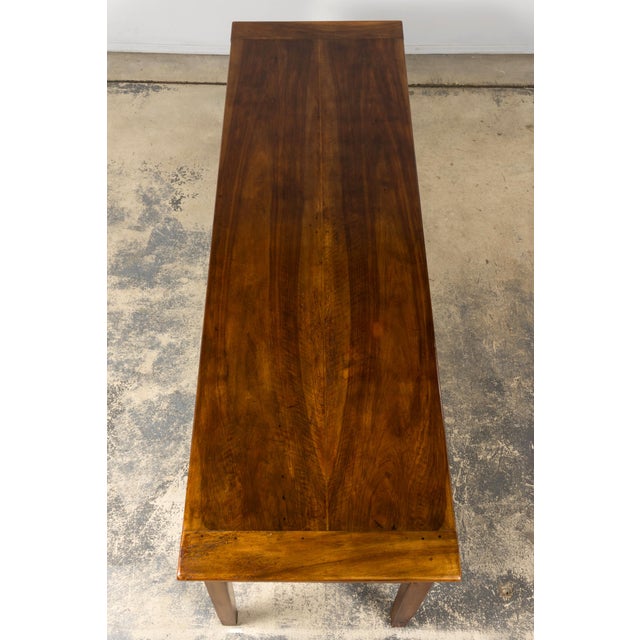 Late 19th Century French Provincial Walnut Farmhouse Table With Four Drawers For Sale - Image 11 of 18