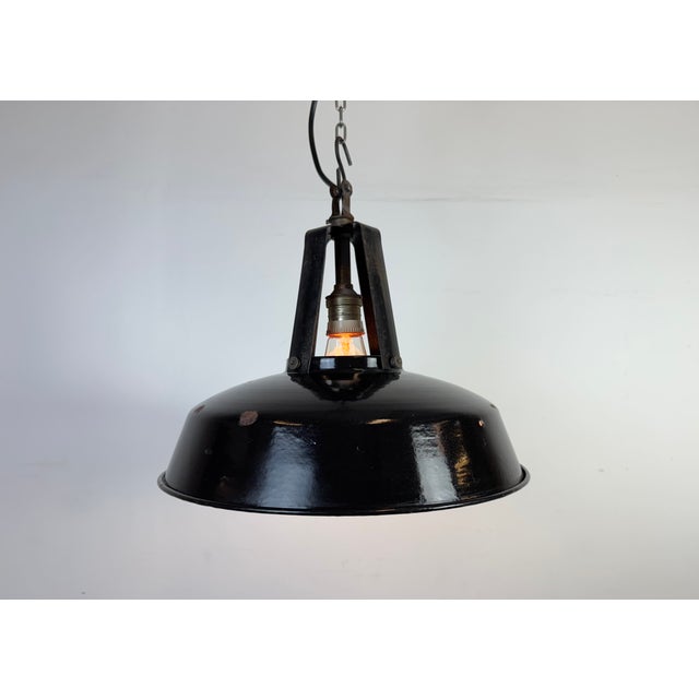 French Industrial Black Enamel Pendant Lamp from Mazda, 1960s For Sale - Image 10 of 18