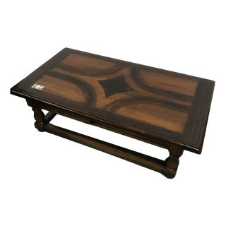 Black and Brown Rustic Coffee Table For Sale