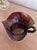 Antique Dugan Amethyst Carnival Glass Holly Berry Gravy Boat Exquisite antique Dugan Carnival Glass gravy boat in the...