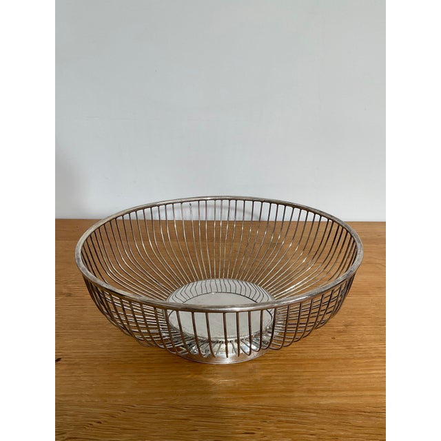 Leonard Vintage Leonard Silverplated Wire Work Round Bread Basket For Sale - Image 4 of 10